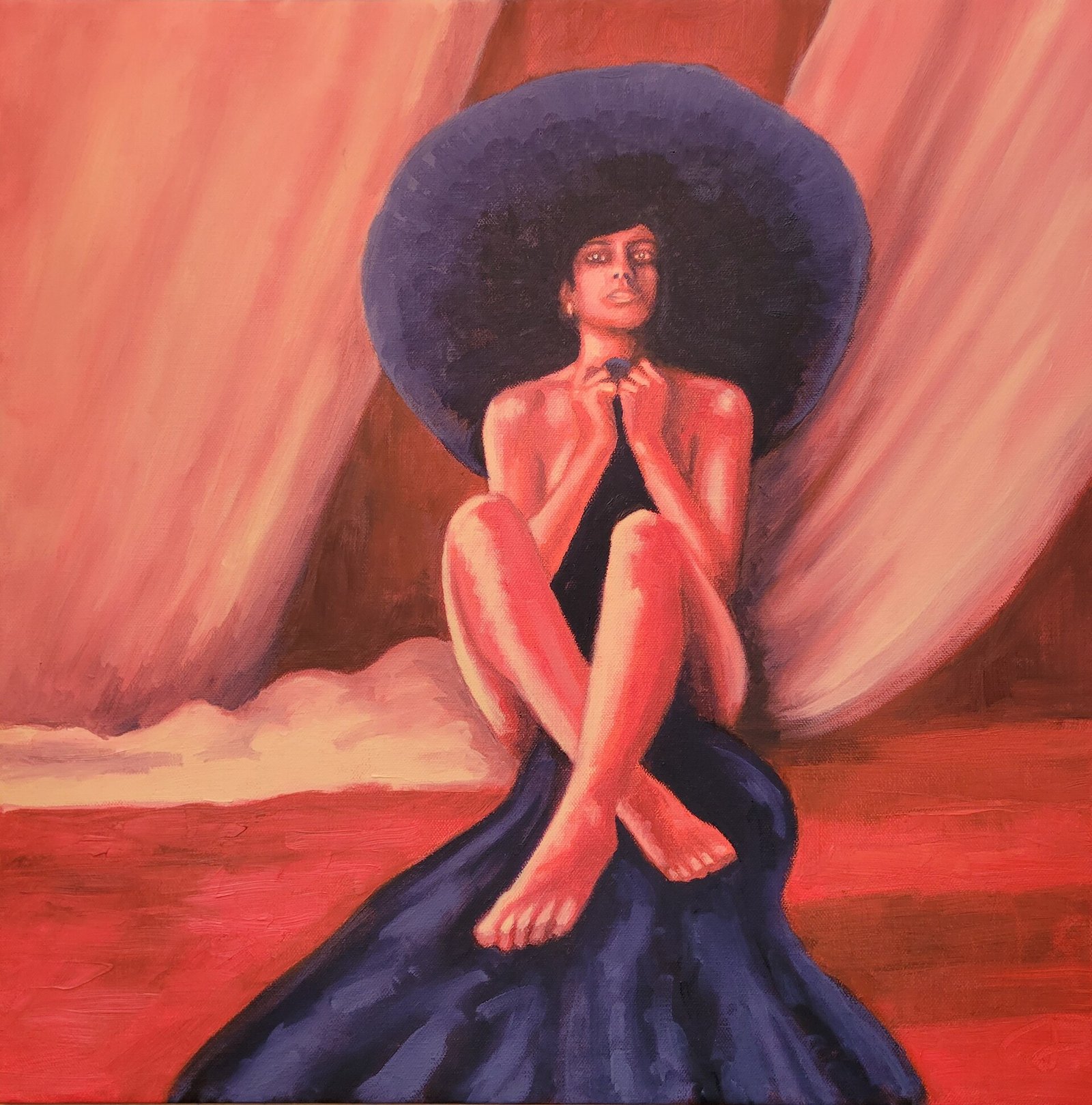 Lady in Waiting - portrait of a woman, a contemporary oil painting by JL Colton